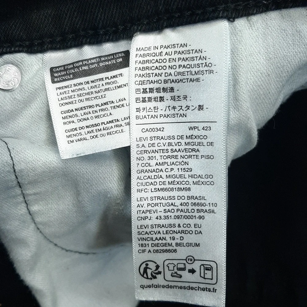 Levi's 505 Regular Fit Mens 40X30 Straight Denim Black Cotton Blend Jeans Pants